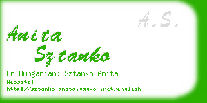 anita sztanko business card